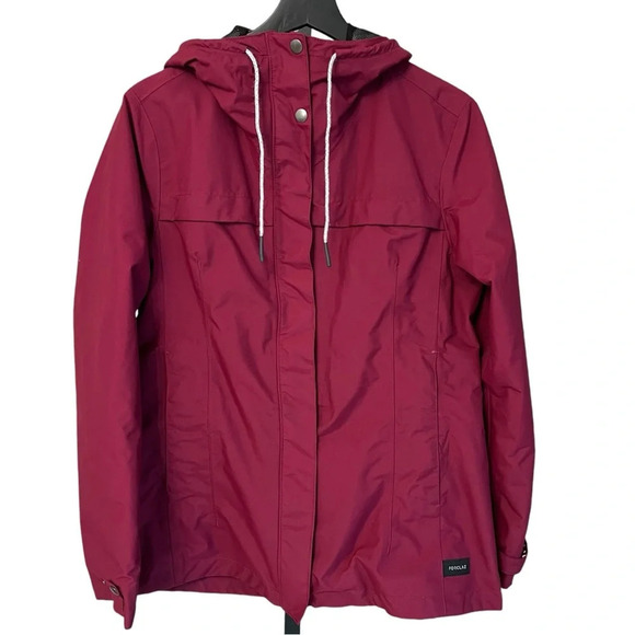 Decathlon Women’s Waterproof Forclaz Travel Rain Jacket Cranberry Red Small Fall - Picture 1 of 8